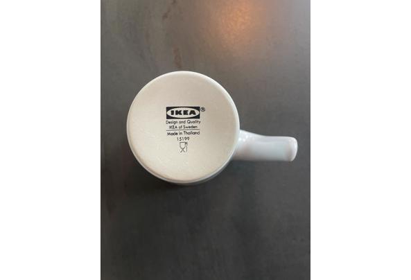 Koffie- of theemokken IKEA 9 stuks wit-groen met oor - IMG_4787