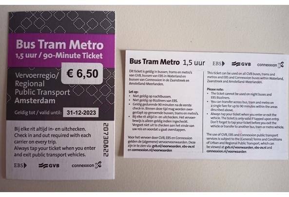 Bus Tram Metro vervoertickets - 20231111-Connexxion
