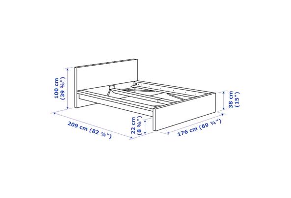 Bedombouw MALM (Ikea) 160x200cm, incl nachtkastjes - malm-bedonderstel-hoog-wit__0722740_pe733702_s5
