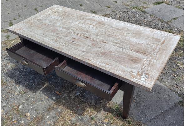 Rustieke salontafel, licht bovenblad, donkere poten - salontafel-02