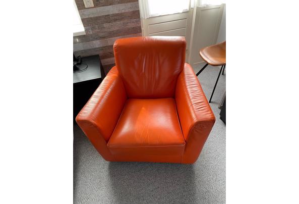 2 leren Largo fauteuils, kleur oranje - 5d89bb24-5519-4cb2-9862-96e1d71577fe