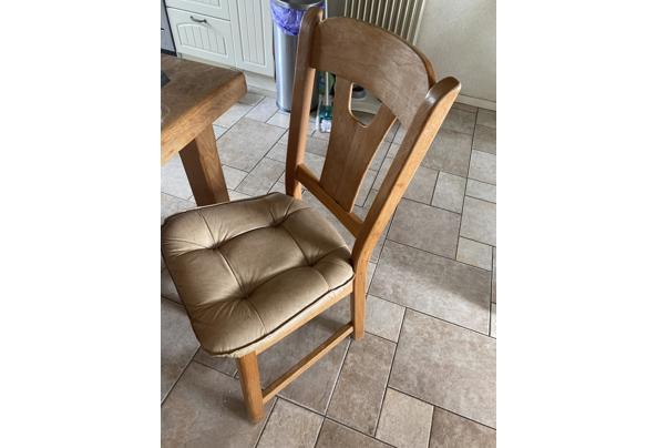 Blank eiken eethoek met 4 stoelen - image