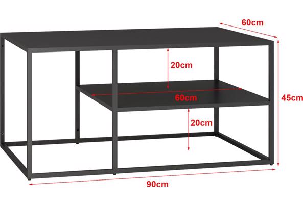 Zwarte Metalen Salontafel met Plank - 1200x665