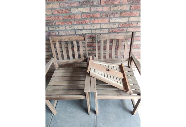 Houten tuinstoelen soort loveseat - IMG_20250810_125223