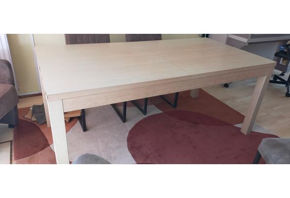 Mooie crèmekleurige houten uitschuifbare eettafel eettafel  - IMG20250702170052