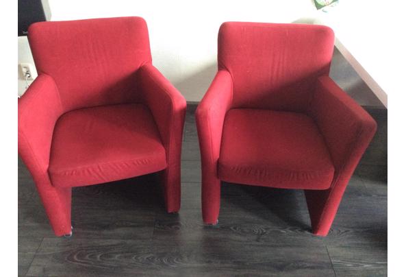 Eettafel fauteuils, eetstoelen, stoelen 4 stuks rode stof - A3475407-45E1-4317-B35C-A4D23461EF74.jpeg