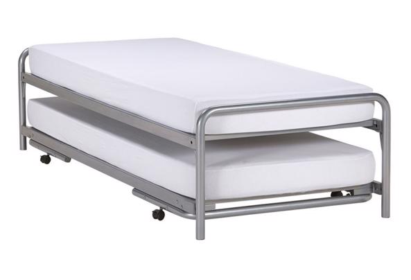 Dubbel Bed - onderschuifbed met Raster bodem en matras - bed