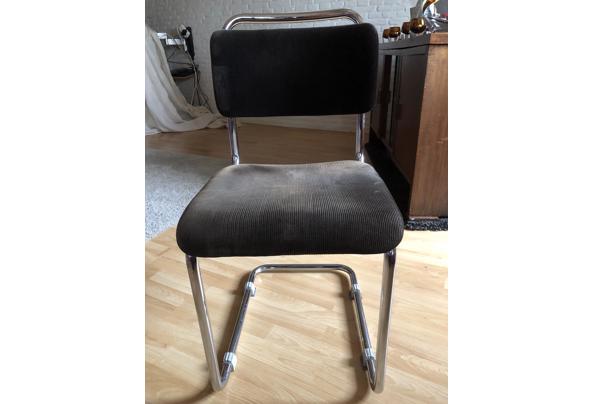 stoel zwarte stof chroom onderstel - stoel2