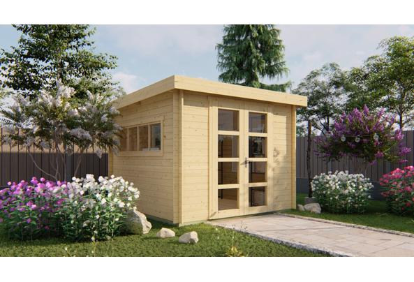 Blokhut - Tuinhuis Bodine | 28 mm | vuren onbehandeld - Goedkooptuinhuis-Bodine_639135744910036286