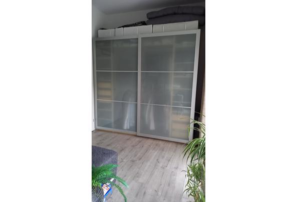 Schuifdeurset Ikea Pax Lyngdal, aluminium met matglas - 20220120_143726