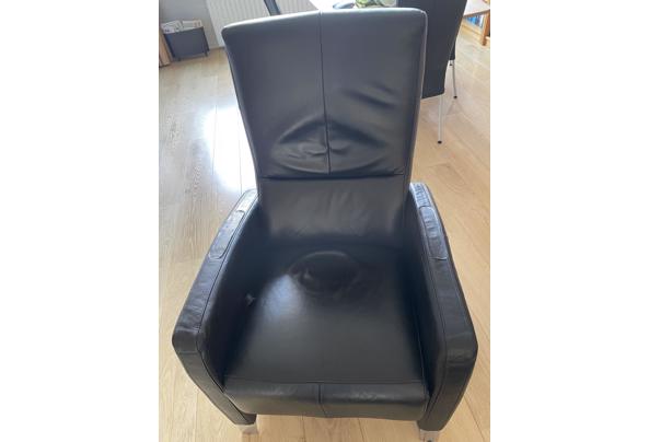 Zwart leren fauteuil uitklapbaar - IMG_1319