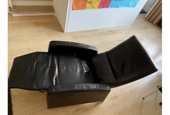 Zwart leren fauteuil uitklapbaar - IMG_1322