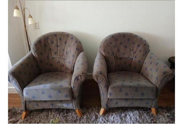 Twee fauteuils stof bruin/blauw - Screenshot_20260627_105520_Marktplaats