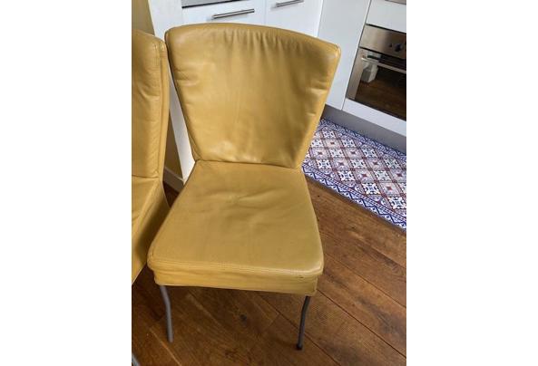 4 gele leren stoelen - IMG_0999