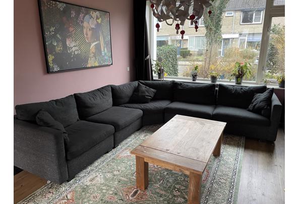 Grijze hoekbank van Montel inclusief hocker - IMG_3273