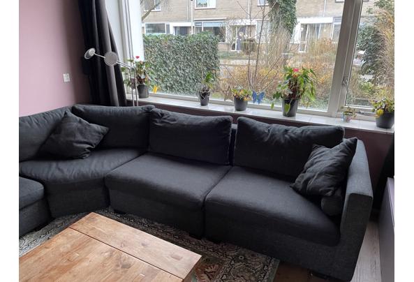 Grijze hoekbank van Montel inclusief hocker - IMG_3275