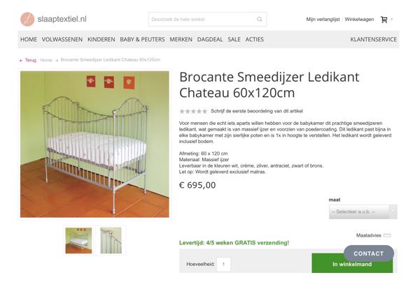 Smeedijzeren ledikant 60X120 cm - A79F9ABF-C958-4885-8EF8-A42BFB3F7FC7