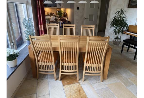Eetkamertafel met 6 stoelen, uitschuifbaar, blank eiken, 1,70-2,70 lang - IMG_5043-(Aangepast)