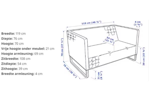 Ikea KNOPPARP kleine 2-zitsbank - bankje2