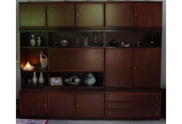 Jaren 80 wandmeubel RETRO roodbruin hout GRATIS t/m 31 aug. - Wandkast-(1)
