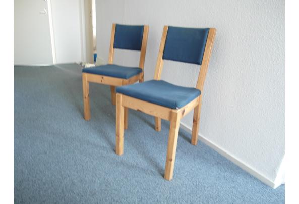 2 houten stoelen voor eethoek, stoffen rug en zitting - SAM_1568