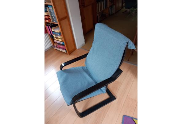 Zitstoel fauteuil blauwe stof - 20250711_081940