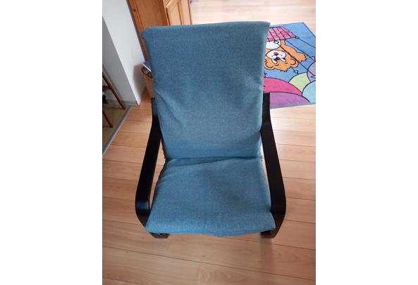 Zitstoel fauteuil blauwe stof - 20250711_081951