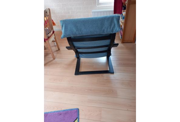 Zitstoel fauteuil blauwe stof - 20250711_082003