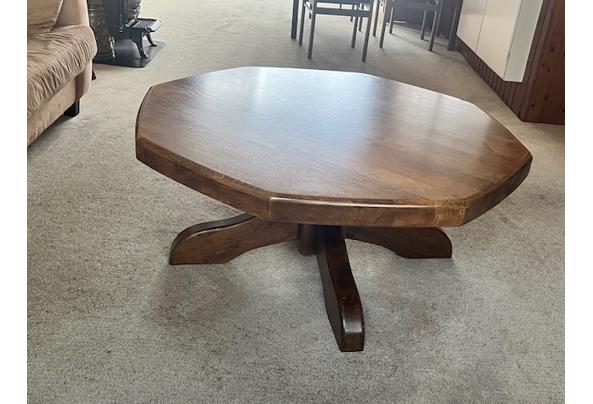 Eiken houten salontafel - 8-hoekig - salontafel-2