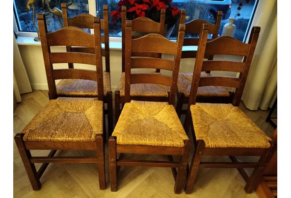 6 eetkamerstoelen met rieten zitting - stoelen-1