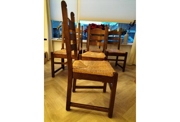 6 eetkamerstoelen met rieten zitting - stoelen-2