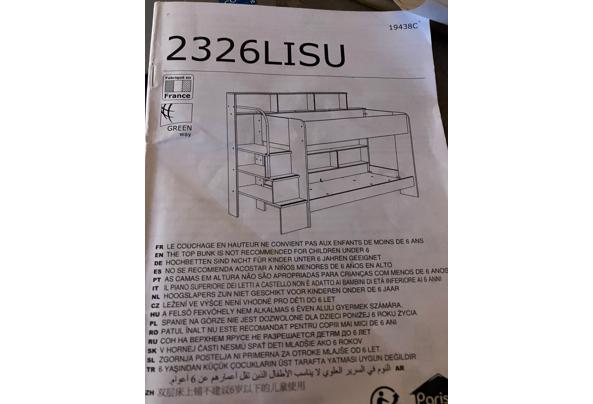 Stapelbed met opbergruimte (LET OP - een aantal planken zijn beschadigd, twee zijn kapot) - bed