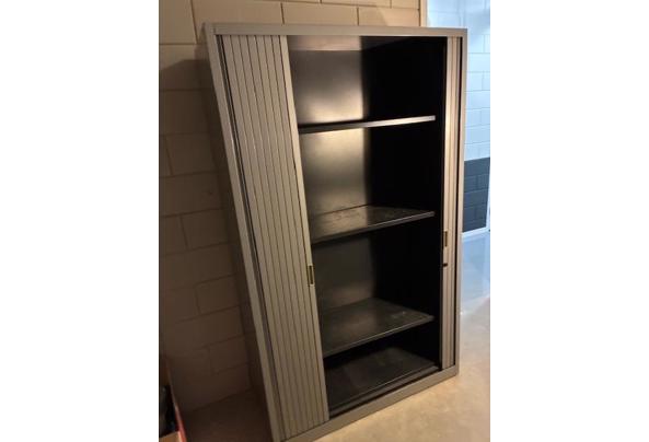 Grijze kantoorkast met schuifdeuren - grijs-1