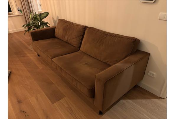 Bank WOOOD 230cm breed bruin velours stof - IMG_4227
