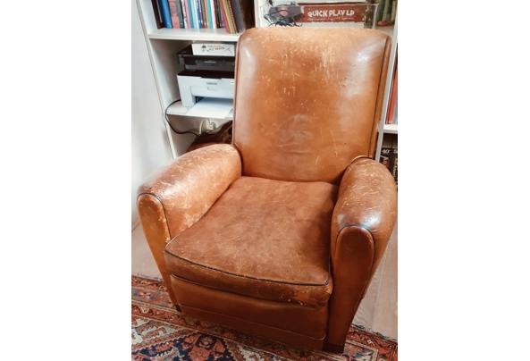 Vintage stoel van bruin leer - 7c6ba0a0-b2eb-483a-8b8d-4024ab7248a7