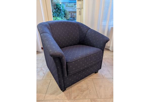 2 blauwe fauteuils, vintage, stof - PXL_20251123_150748819