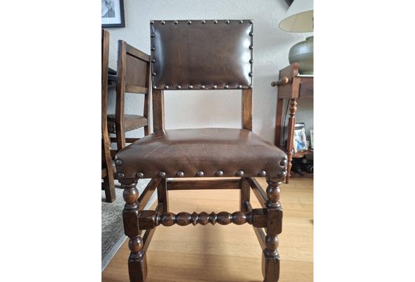 Eiken stoelen met leer bekleed 6 stuks heel mooi - 20261002_111915