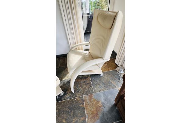 Relaxfauteuil met hocker van leer  - IMG_1676