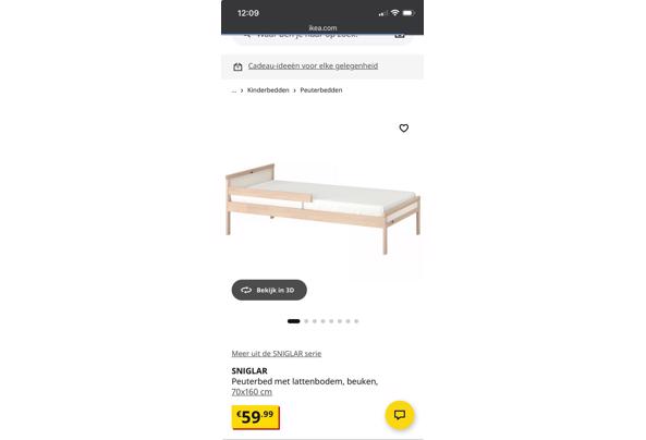 IKEA sniglar Peuterbed incl lattenbodem en matras - 6de64fd9-7281-490a-afa3-888266a3ce37