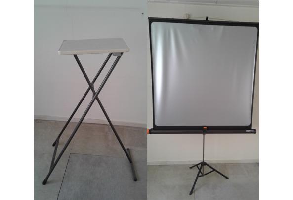 projectiescherm + tafel - schermtafeltje