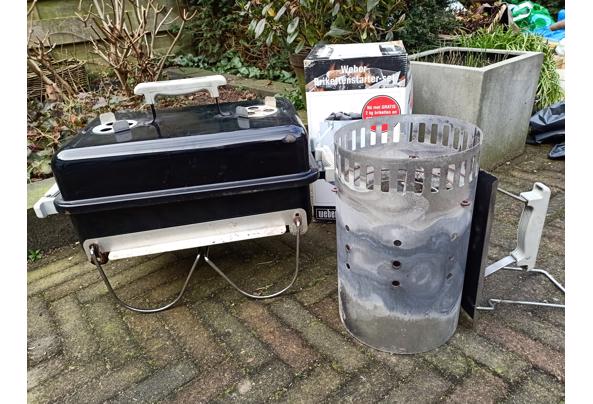 BBQ Weber, tafelmodel met deksel, weinig gebruikt, met kolenverwarmer - BBQ-Weber