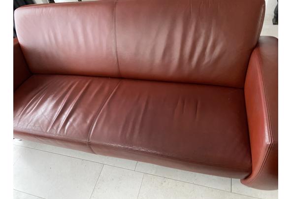 Rood lederen 2 EN 2,5 zits bank - IMG_2513