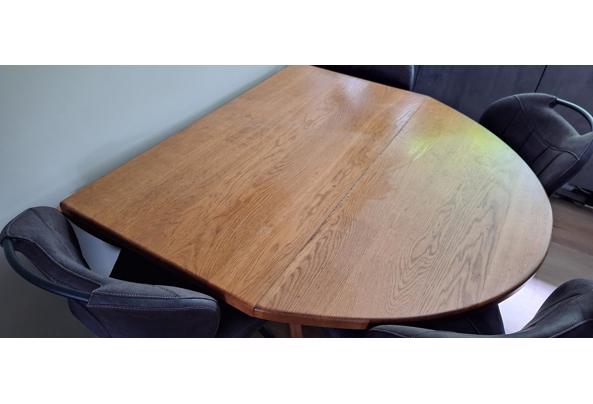 Eikenhouten eettafel balpoot/hangoor flexibel neer te zetten - 20250626_130452