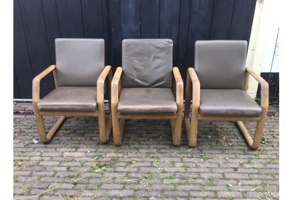 3 Vintage leren stoelen, prima zit - IMG_0959