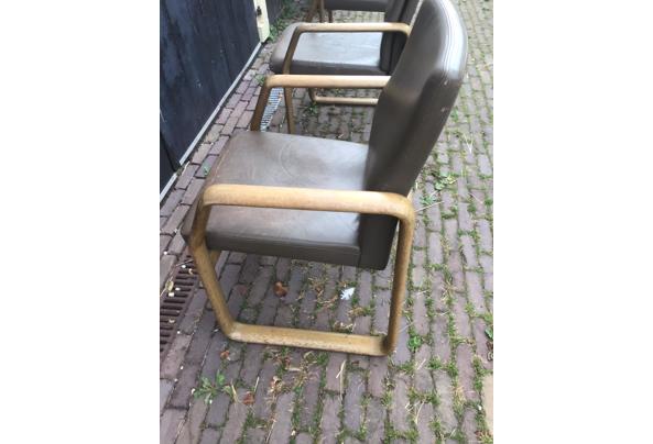 3 Vintage leren stoelen, prima zit - IMG_0965