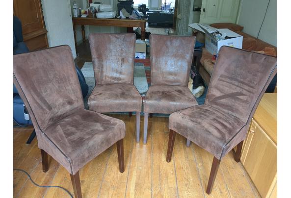 Suède bruine stoelen met afneembare hoes - 17152556196316288661493131340174