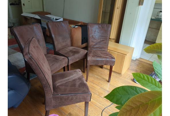 Suède bruine stoelen met afneembare hoes - 17152556650255613158369864464334