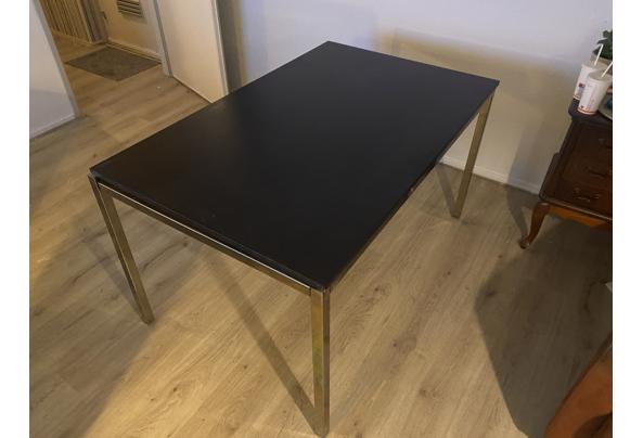 Ikea Torsby tafel, zwart blad met metalen onderstel  - 6A94DD6F-D7AC-49F9-A188-35327364439C