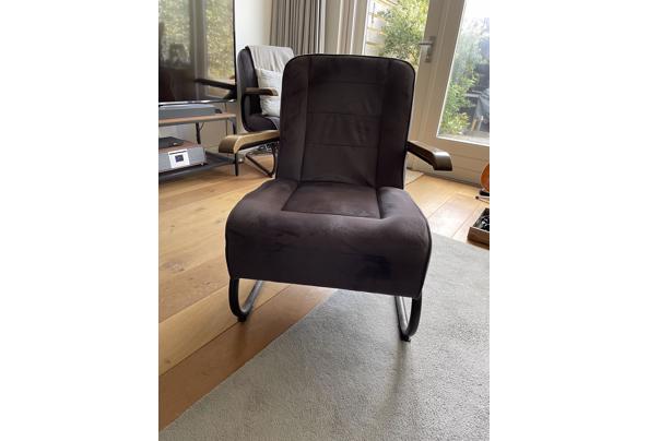 2 stuks fauteuil met houten leuning en stalen frame - IMG_1056