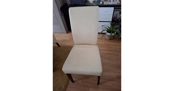 Eet Tafel eikhout Ovaal + 6 Witte Leren Stoelen 